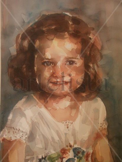 retrato Watercolour Paper Portrait