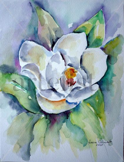 Flor de magnolia Watercolour Paper Floral Painting