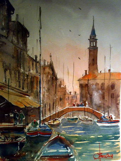 Venecia (segun Zbucvick) Acuarela Papel Paisaje