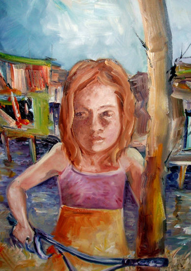 Parada en el camino Oil Canvas Figure Painting