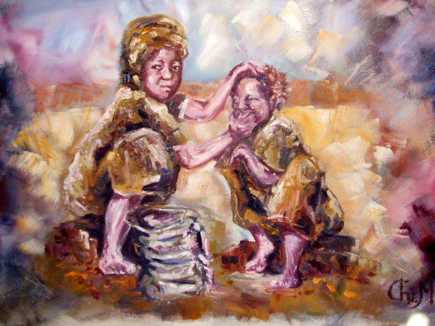 Mi hermano pequeño Oil Canvas Figure Painting