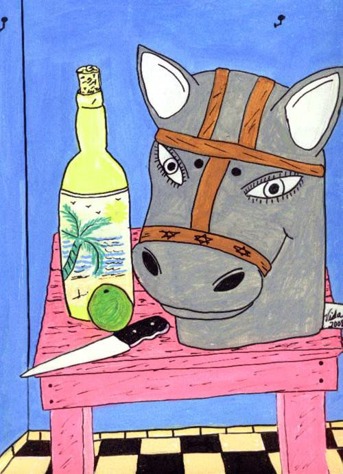Bodegon con mascara de burro
