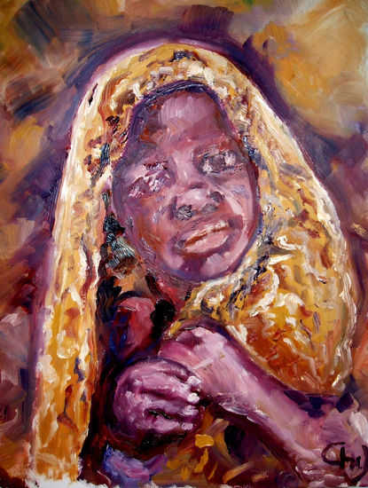 Saharauï Oil Canvas Figure Painting