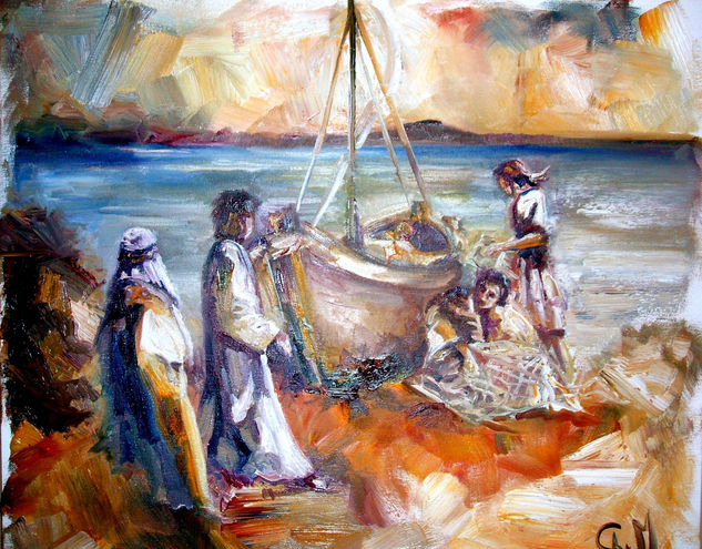 Reunión de pescadores Oil Canvas Marine Painting