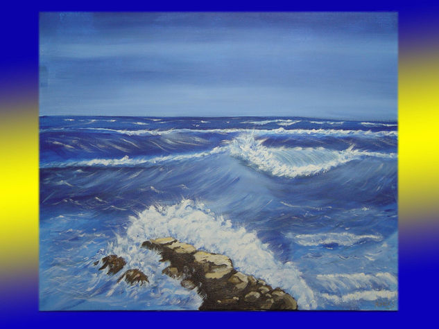 A MAR Acrylic Canvas Marine Painting