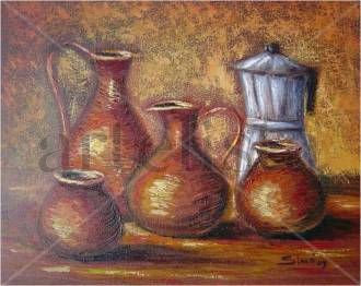 Greca Oil Textile Still Life Paintings