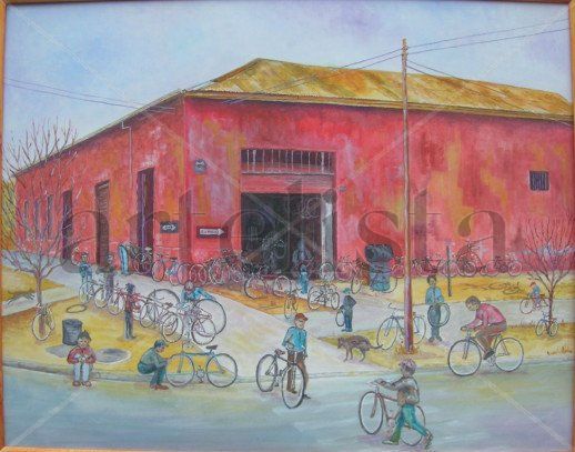 Esquina de las bicicletas Oil Canvas Others