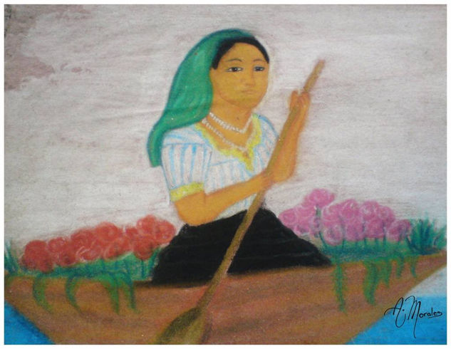 Florista de los canales de  Xochimilco. 