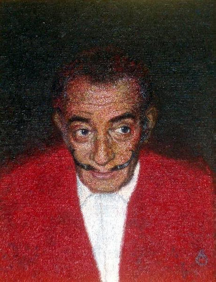 Dali rojo Oil Panel Portrait