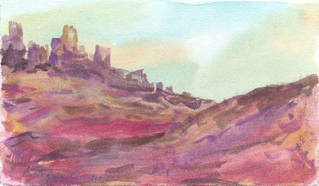 Castillo derruido de Fanusiam Watercolour Paper Landscaping