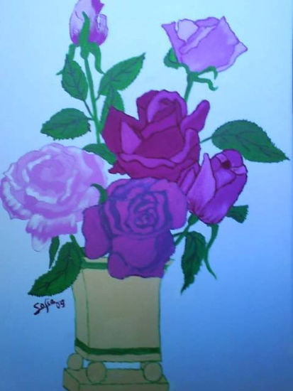 rosas Agurtzane Acrylic Canvas Floral Painting