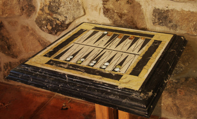 Mesa tablero backgammon 