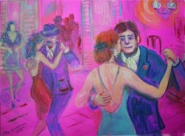 Al compás del tango Acrylic Card Figure Painting