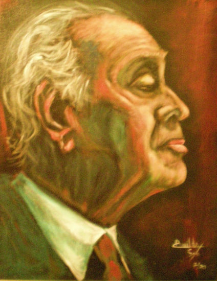 Borges Acrílico Lienzo Retrato