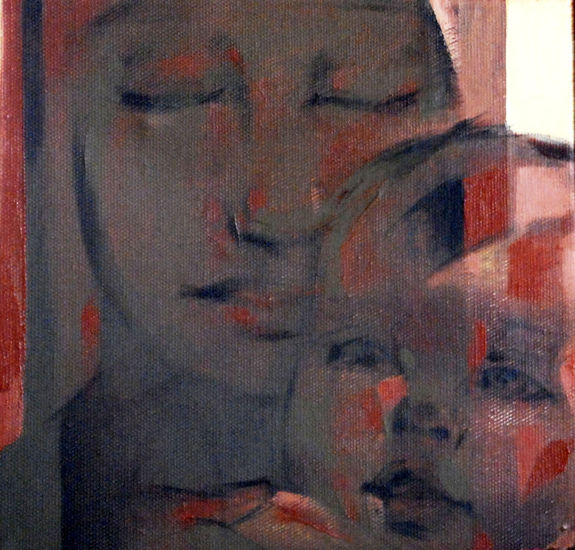 María y Jesús. Media Mixta Lienzo Figura