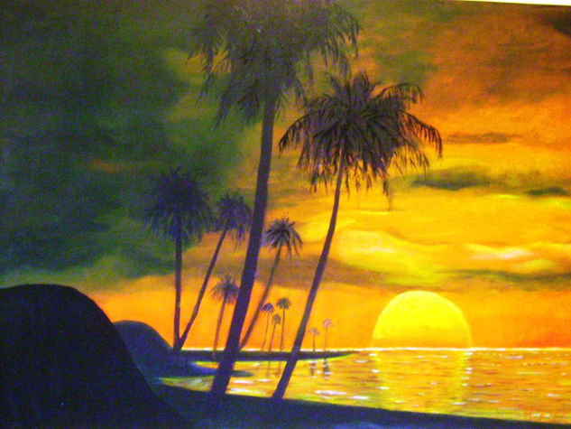 OCASO EN LA PLAYA Oil Canvas Landscaping