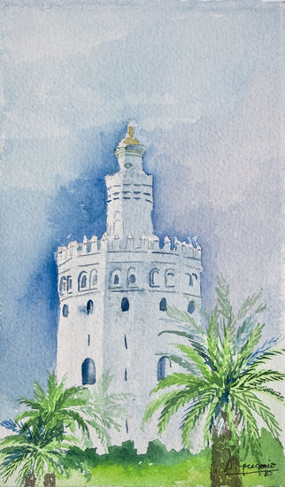 TORRE DEL ORO I Óleo Lienzo Paisaje