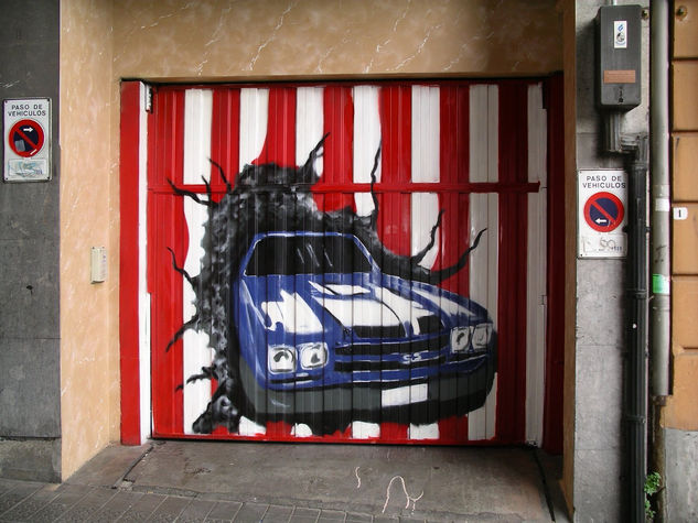 grtaffiti mural coche 