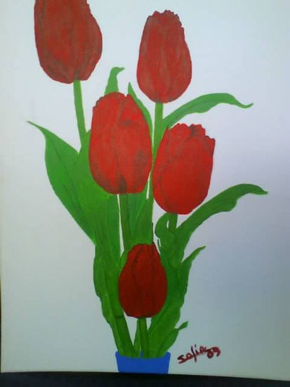 tulipanes Acrylic Canvas Floral Painting