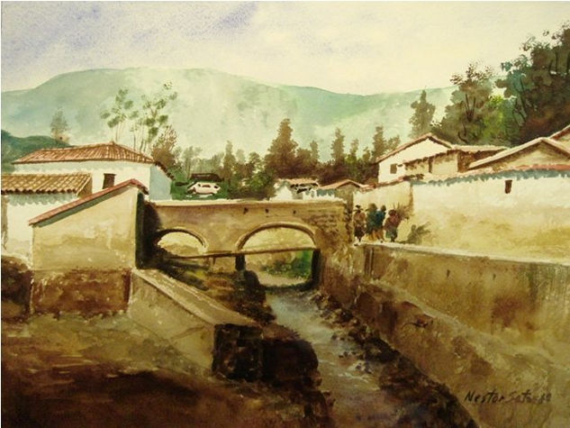 el puente de mis amores Watercolour Card Others