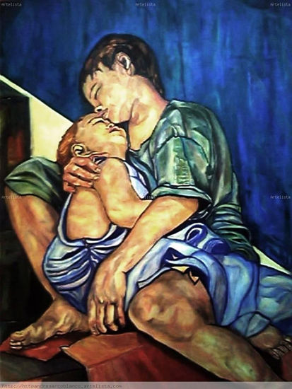 ! HERMANO MÍO ! Oil Canvas Figure Painting