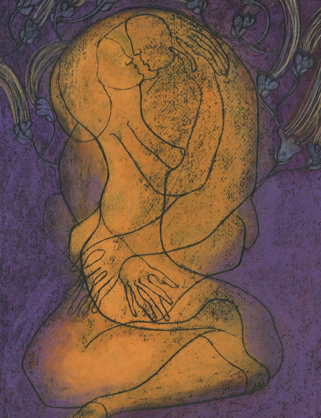 Los amantes corrieron a abrazarse