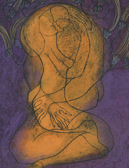 Los amantes corrieron a abrazarse Pastel Papel Otros