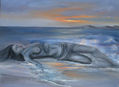 desnudo en el mar