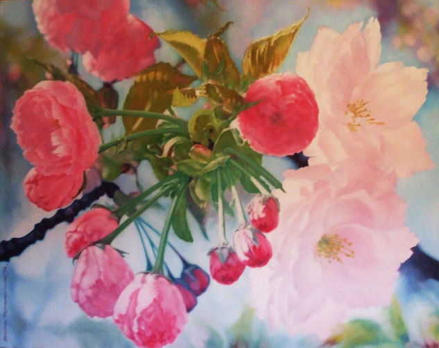 FLORES DE CEREZO Oil Canvas Floral Painting