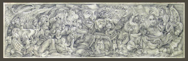 carnaval de guaranda boceto Charcoal