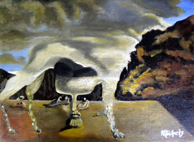 Unsichtbarer Afghane mit Erscheinung auf Strand aus Garcias Gesicht in Form einer Fruchtschale mit d Acrylic Canvas Others