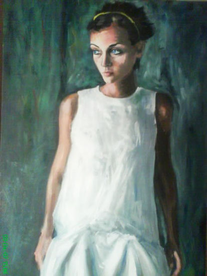 El Vestit Blanc/ El Vestido Blanco Oil Canvas Landscaping