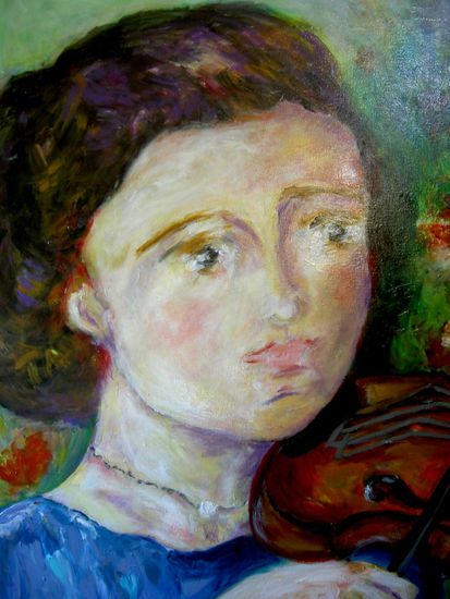 LA VIOLINISTA (DETALLE2) Acrylic Canvas Portrait