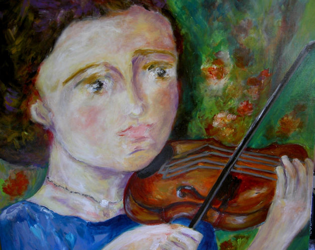 LA VIOLINISTA (DETALLE1) Acrylic Canvas Portrait