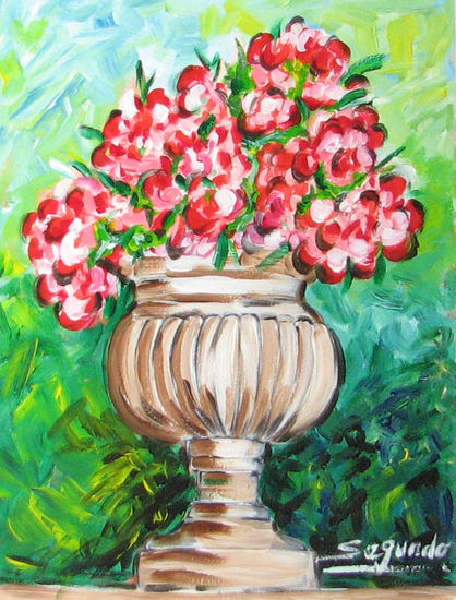 flores Acrylic Card Still Life Paintings