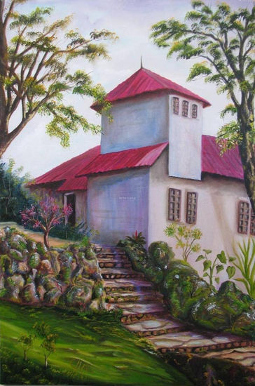 Las gradas del Castillo Oil Canvas Landscaping