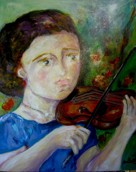 LA VIOLINISTA Acrylic Canvas Portrait