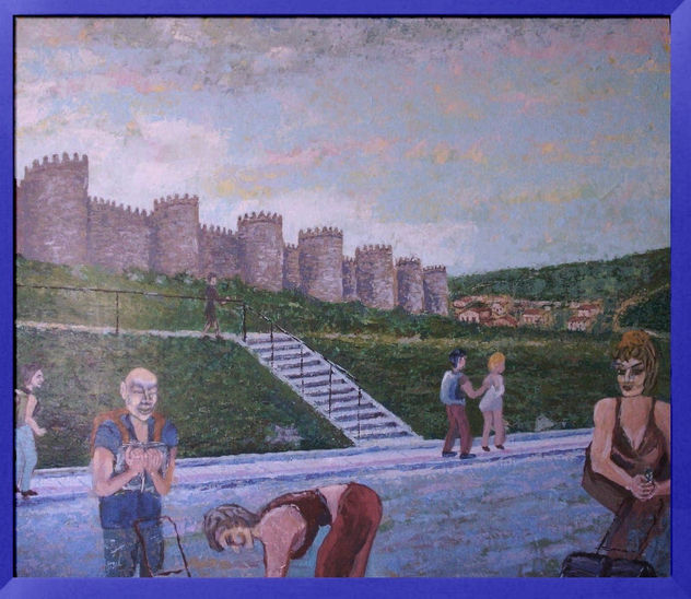Murallas de Avila con figuras
