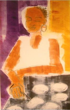 Mujer cocinando tortillas