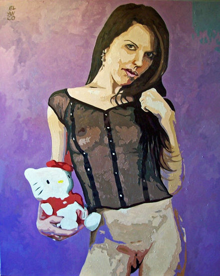 Hello Kitty Oil Canvas Figure Painting