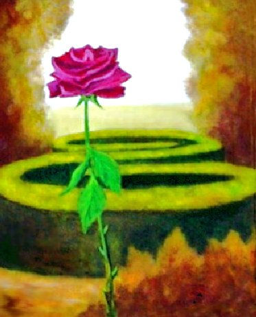 JARDIN CON ROSA Oil Canvas Landscaping