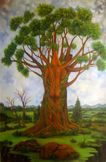 el arbol de lavida 4 Óleo Lienzo Paisaje