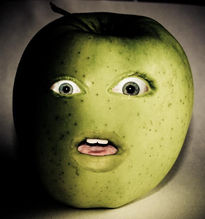 Scared apple