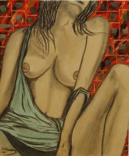 Desnuda en la cocina Oil Canvas Landscaping