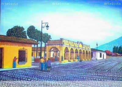 CALLE DE ANTIGUA GUATEMALA IV Acrylic Textile Landscaping