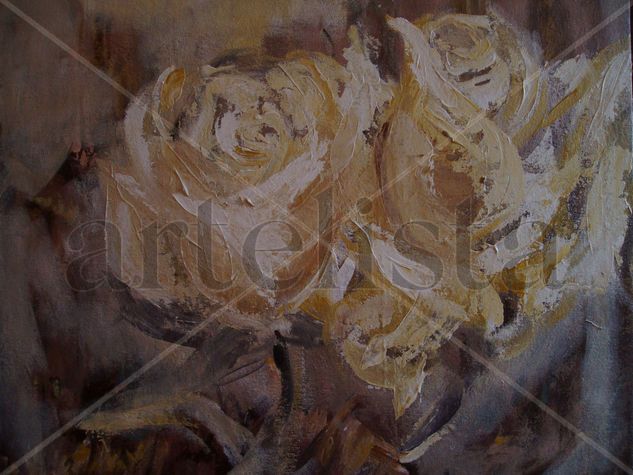 rosas amarillas Acrylic Canvas Floral Painting