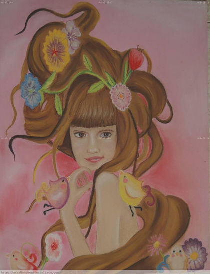 FANTASÍA DE NATALIA Pastel Card Portrait