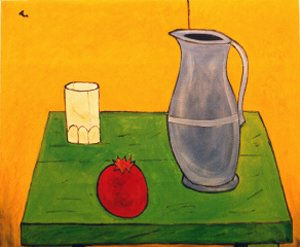 Still life with a blue pitcher(c)franciscoVidal Óleo Lienzo Bodegones