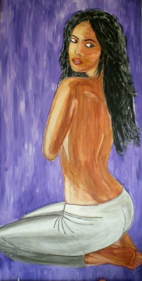 Cinco-cinco. Beldad española. Acrylic Panel Nude Paintings