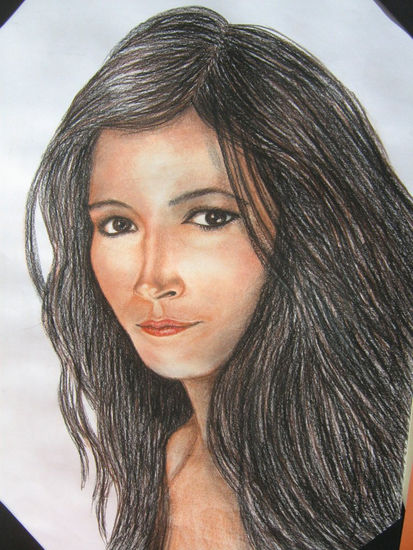 Retrato de Katy Saenz (c) Pastel Cartulina Retrato